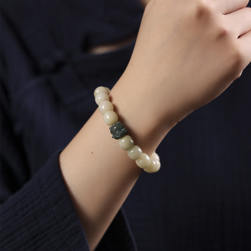 Bodhi Seed Lucky Cat Peace Bracelet for Spiritual Harmony
