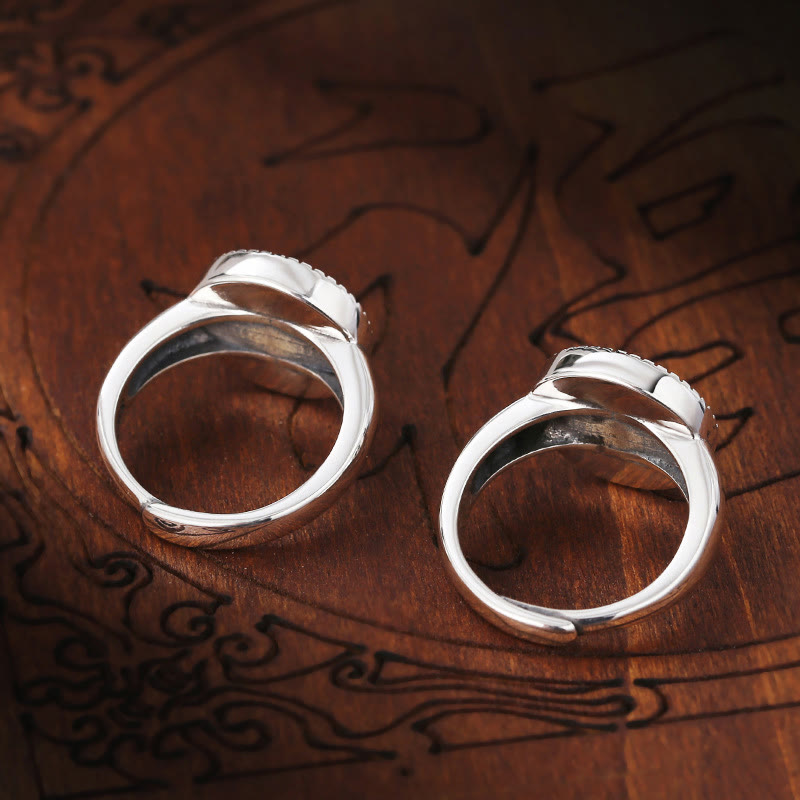 Bague réglable en cuivre Om Mani Padme Hum Paix spirituelle