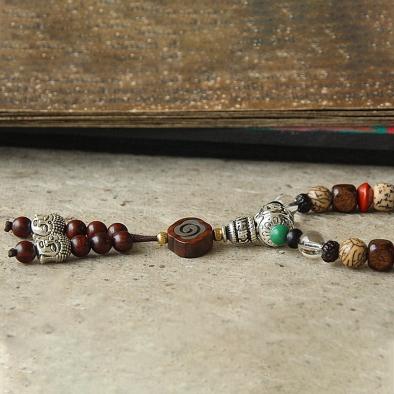 108 Beads Bodhi Seed & Bagua Harmony Bracelet for Balance