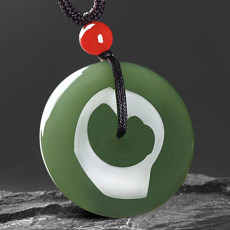 24-28mm Round Jade Prosperity Necklace for Abundance