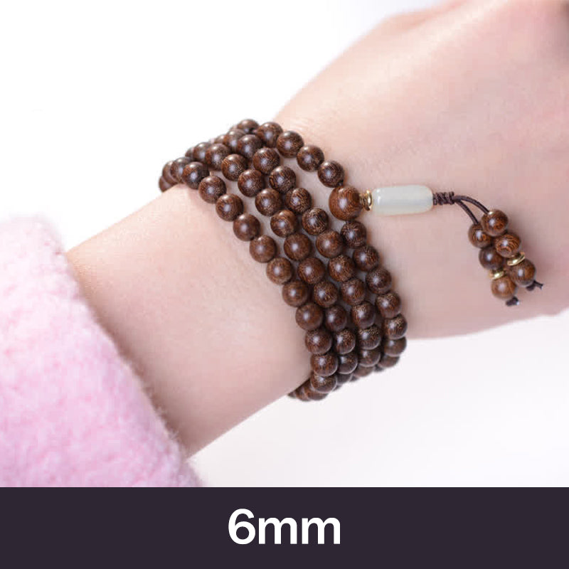 8mm Rosewood Jade Calm Mala Bracelet for Prosperity