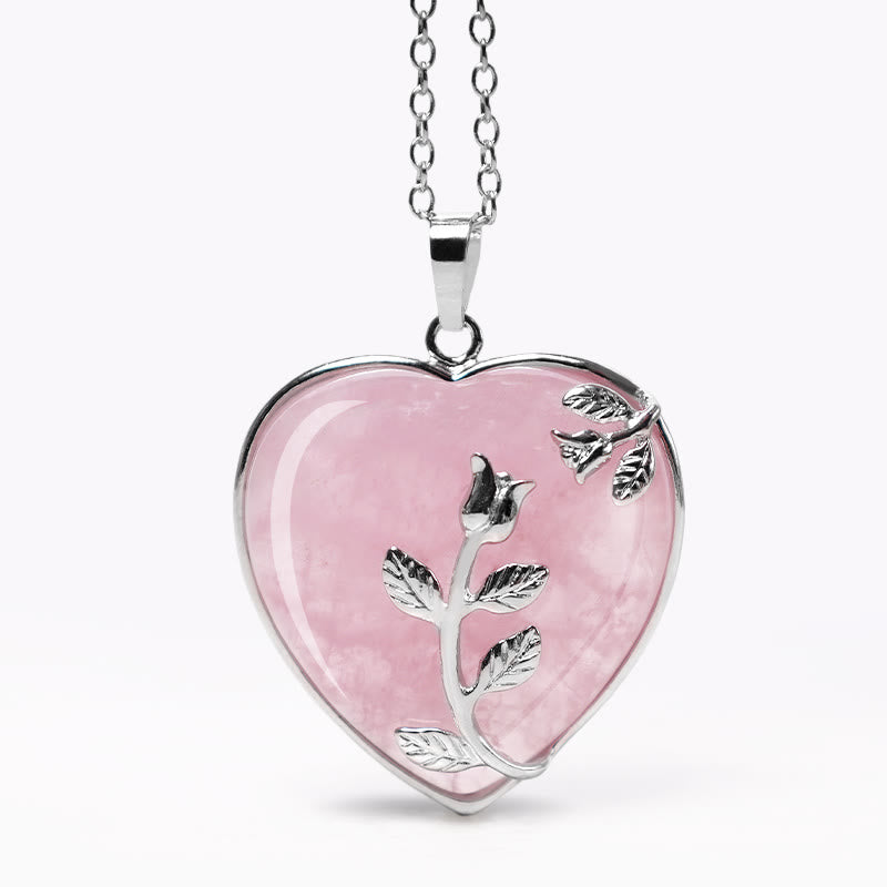 Collier pendentif cœur en améthyste pour la guérison et l'équilibre