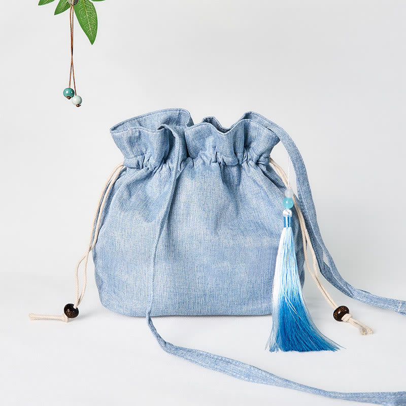 Sac de yoga en coton et lin Fairy Deer 19 x 20 x 10 cm