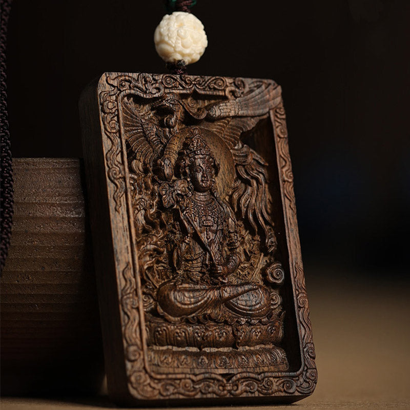 Chinese Zodiac Agarwood PiXiu Dragon Peace Necklace Pendant