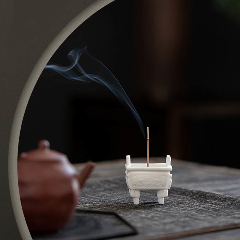 Prosperous Dragon Ceramic Incense Burner with Double Lion Ears