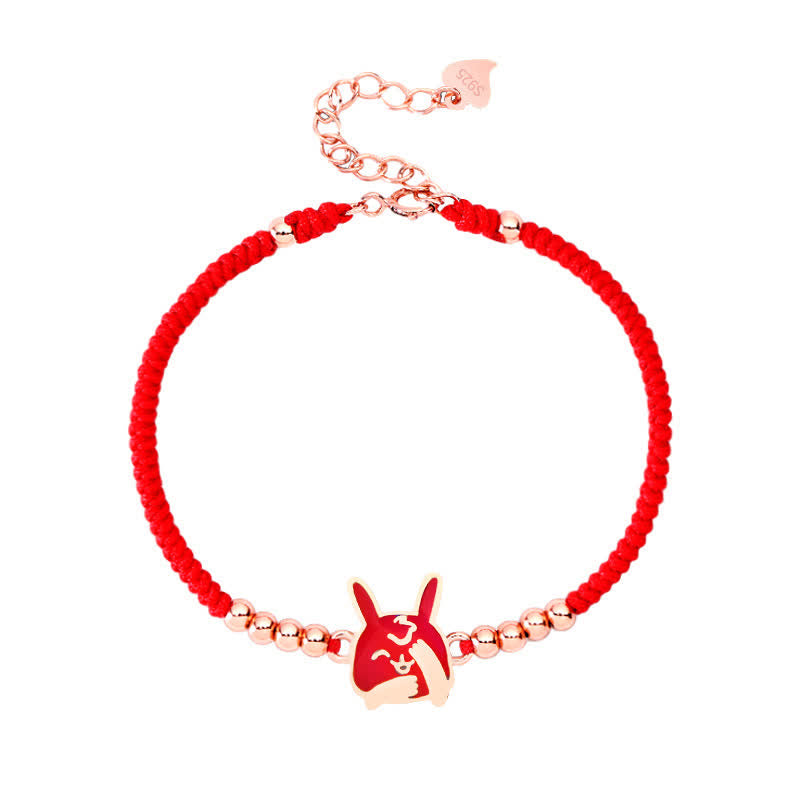 925 Sterling Silver Chinese Zodiac Red String Bracelet