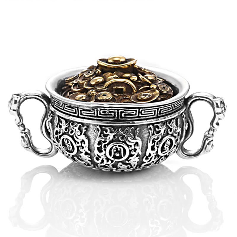Copper Treasure Bowl Pendant Necklace for Wealth & Luck