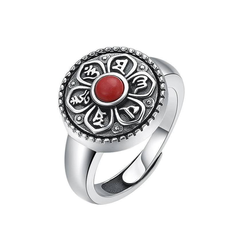 Bague réglable en cuivre Om Mani Padme Hum Paix spirituelle