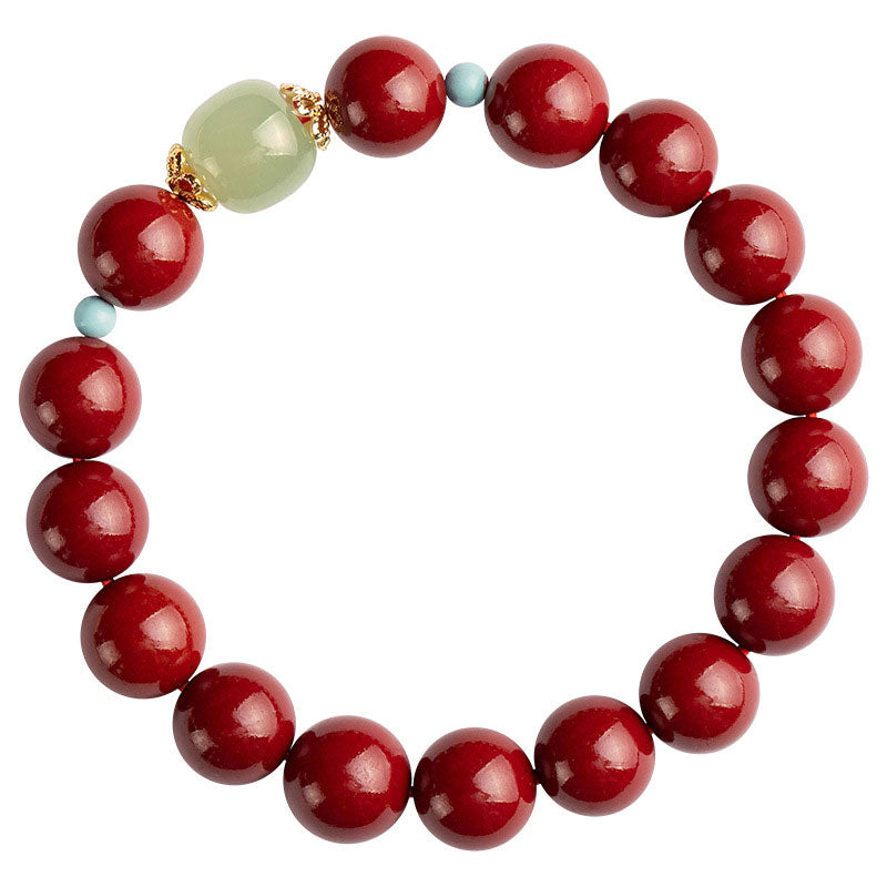 Unisex Cinnabar Green Aventurine Bracelet 8mm for Luck & Calm