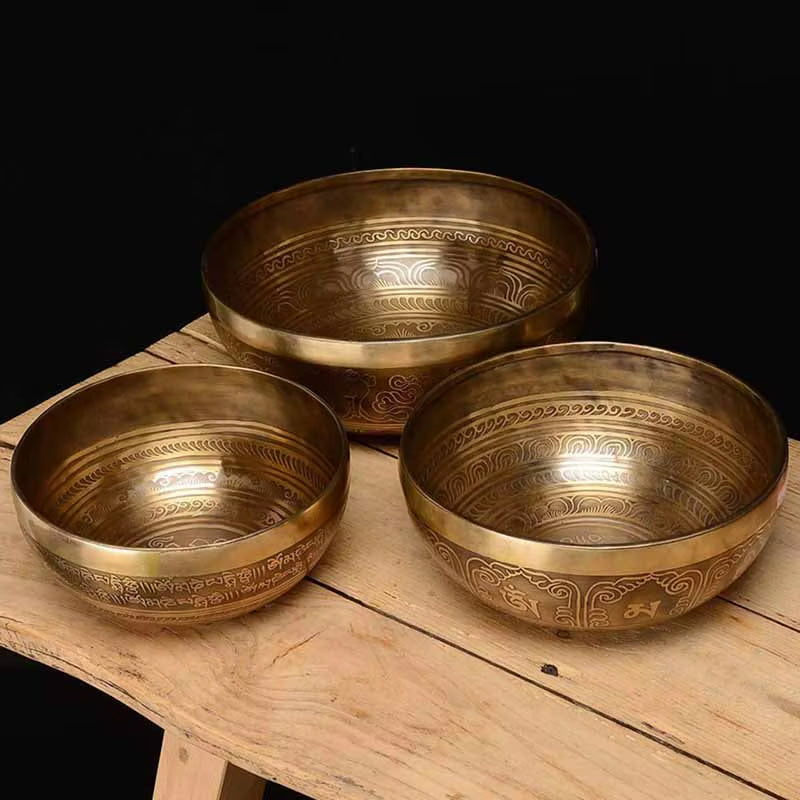 Handmade Nepal Singing Bowl Meditation Yoga Accessories Buddhist Tibetan Singing Bowls Sound Healing Percussion Instruments