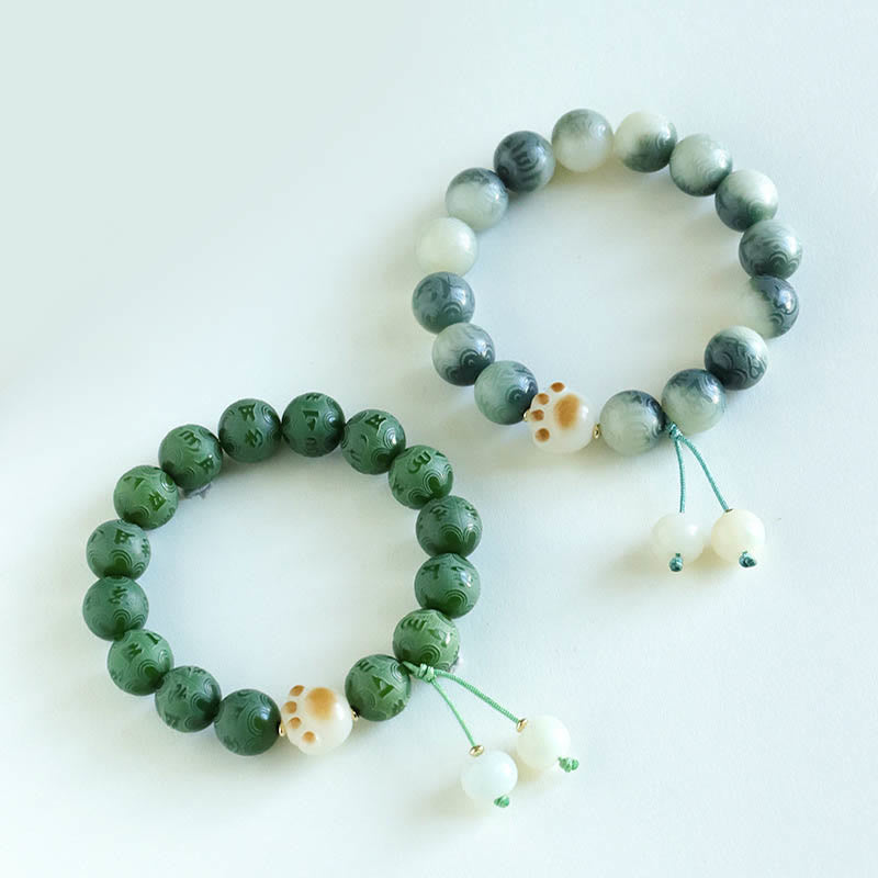 Bracelet sculpté en graines de Bodhi Om Mani Padme Hum, perles de 12 mm