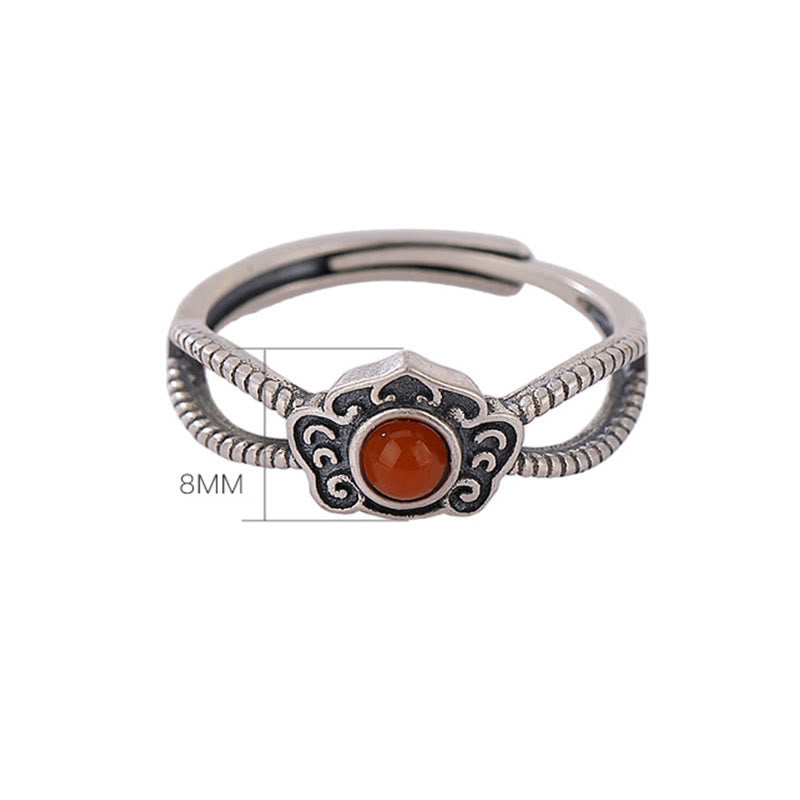 Red Agate Logical Thinking Ring | 925 Sterling Silver
