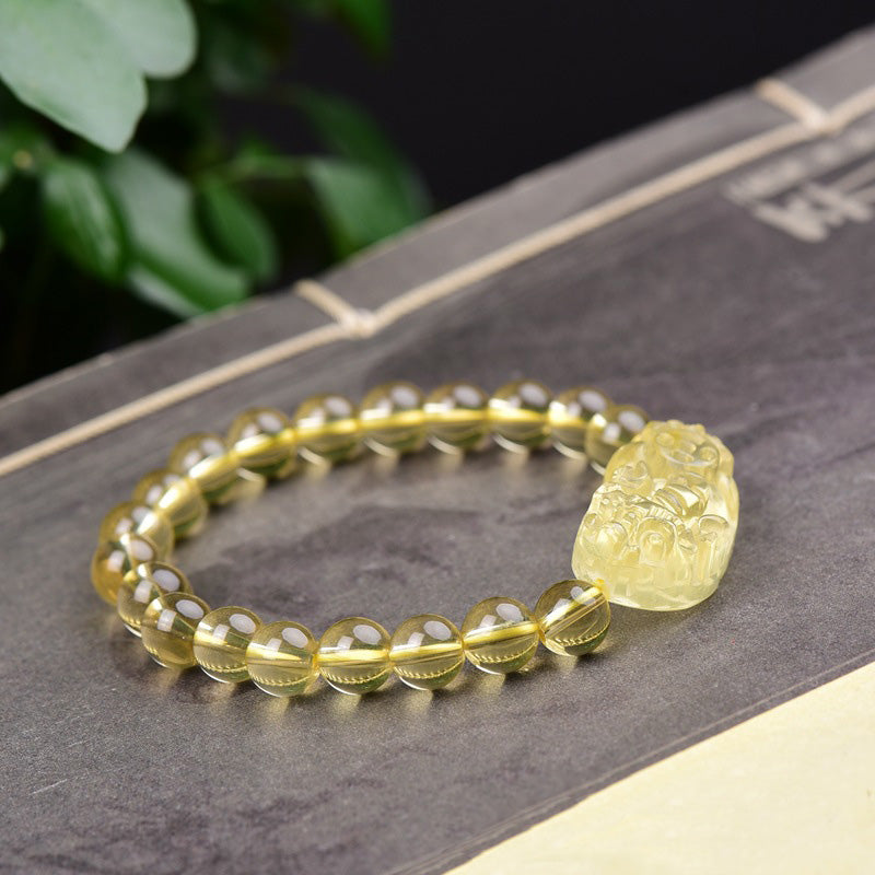 8mm Citrine PiXiu Bracelet for Wealth & Prosperity