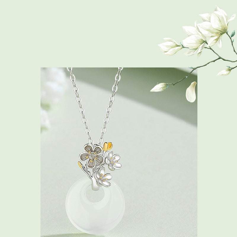 925 Sterling Silver Chalcedony Harmony Pendant Necklace