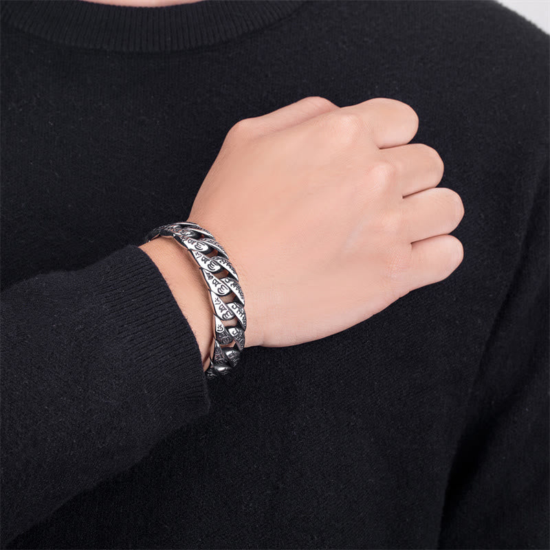 Om Mani Padme Hum Titanium Steel Handcrafted Peace Bracelet