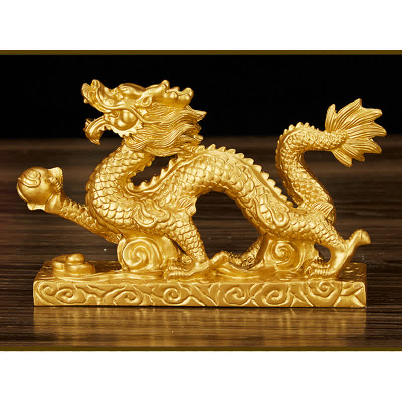 Statue de dragon chinois Feng Shui décorative pour la prospérité
