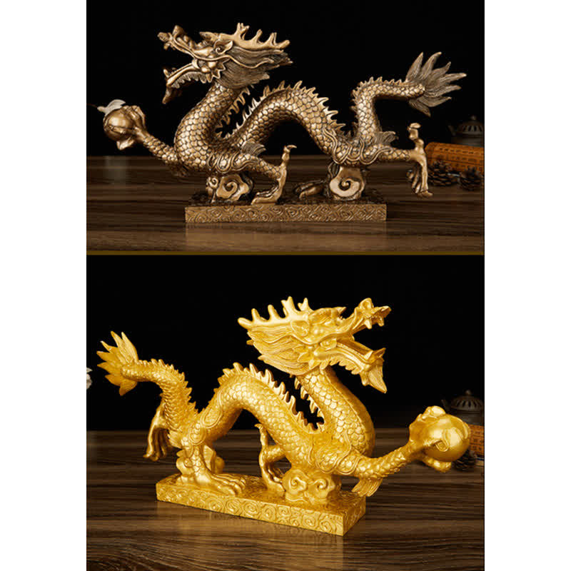 Statue de dragon chinois Feng Shui décorative pour la prospérité