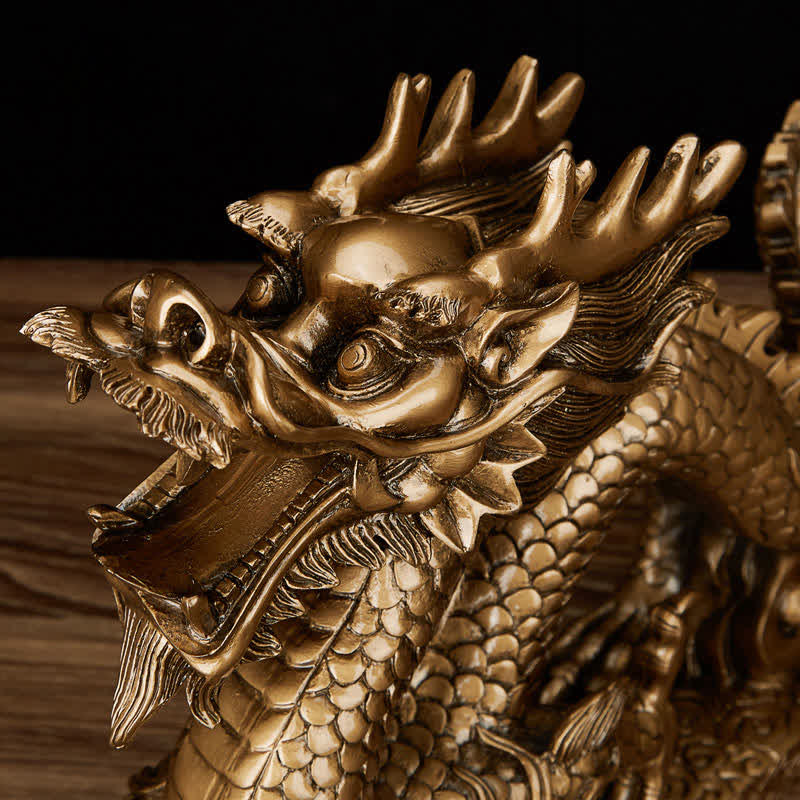 Statue de dragon chinois Feng Shui décorative pour la prospérité