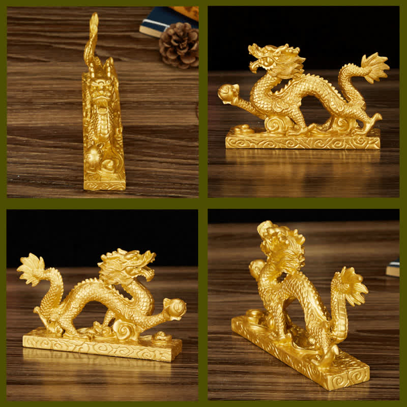Statue de dragon chinois Feng Shui décorative pour la prospérité