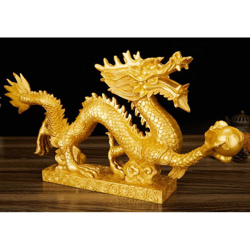 Statue de dragon chinois Feng Shui décorative pour la prospérité