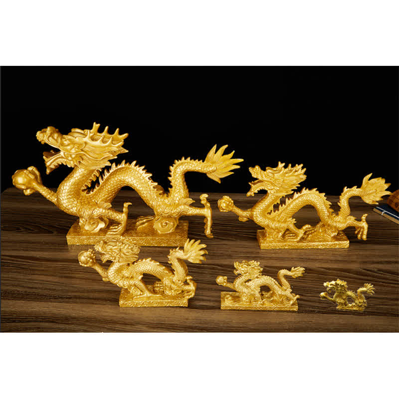 Statue de dragon chinois Feng Shui décorative pour la prospérité