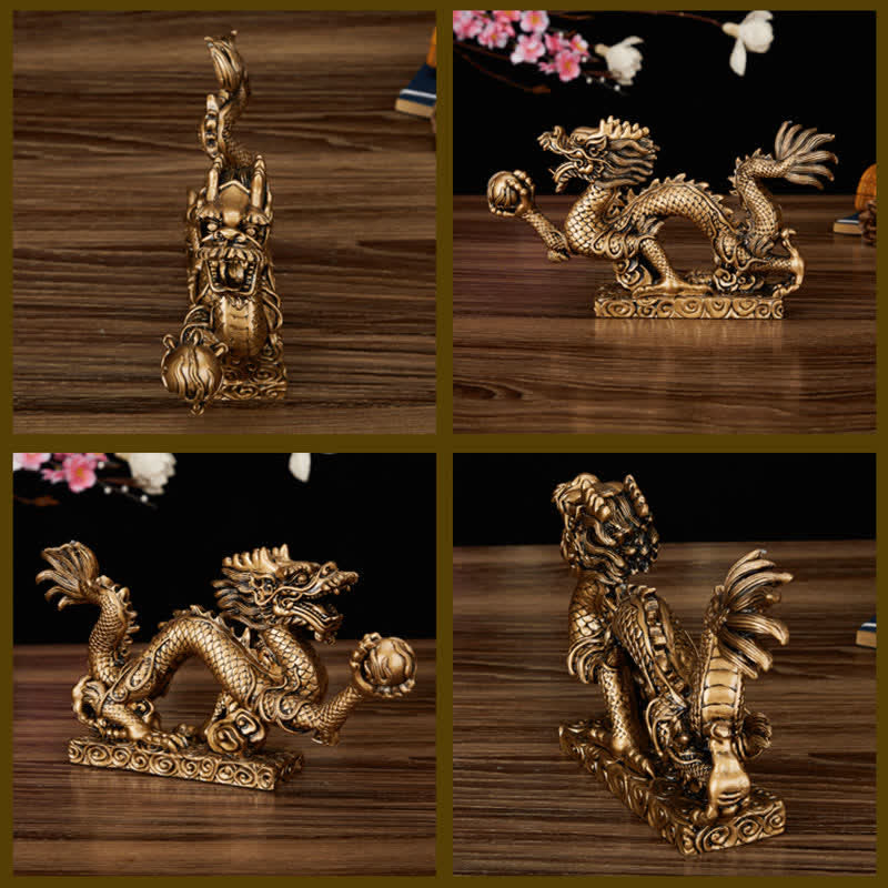 Statue de dragon chinois Feng Shui décorative pour la prospérité