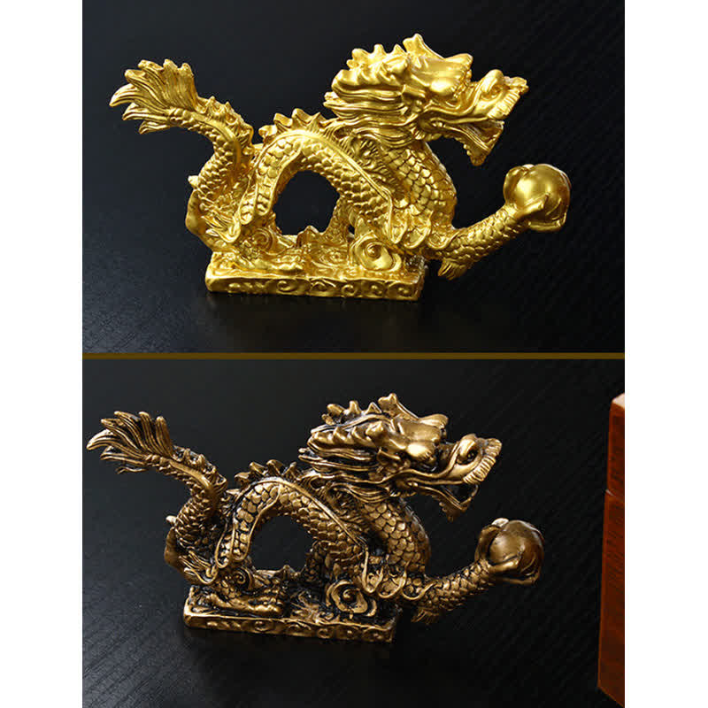 Statue de dragon chinois Feng Shui décorative pour la prospérité