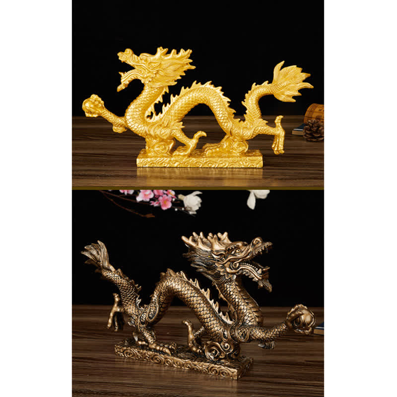 Statue de dragon chinois Feng Shui décorative pour la prospérité