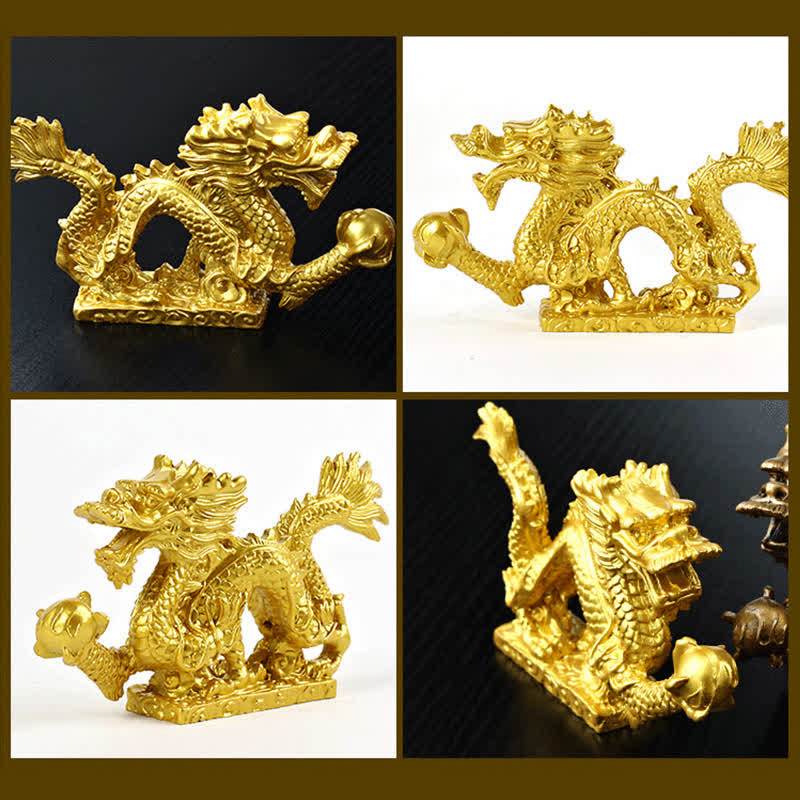 Statue de dragon chinois Feng Shui décorative pour la prospérité