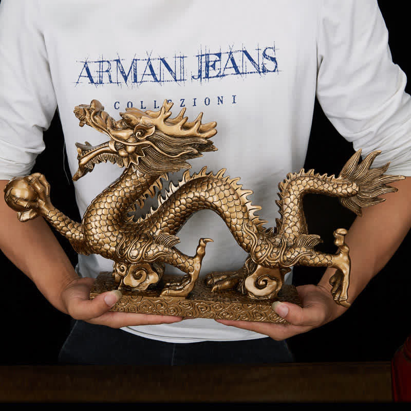 Statue de dragon chinois Feng Shui décorative pour la prospérité