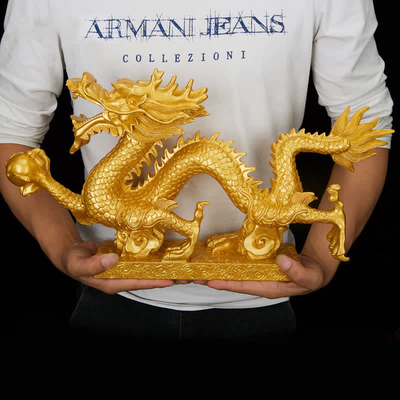 Statue de dragon chinois Feng Shui décorative pour la prospérité