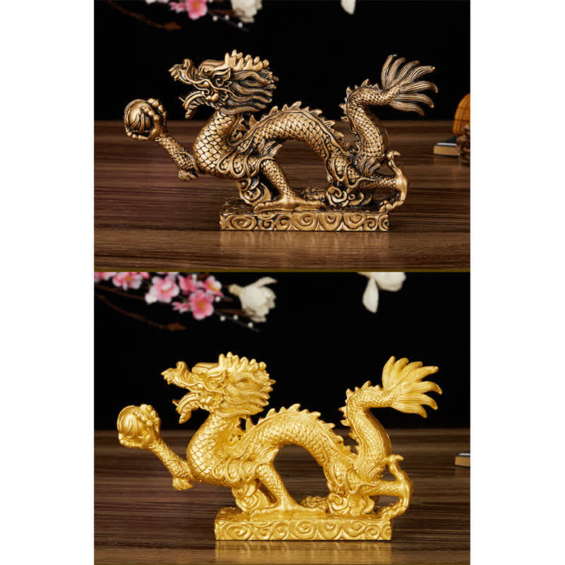 Statue de dragon chinois Feng Shui décorative pour la prospérité