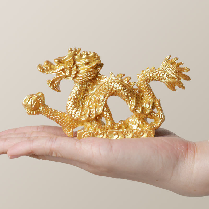 Statue de dragon chinois Feng Shui décorative pour la prospérité