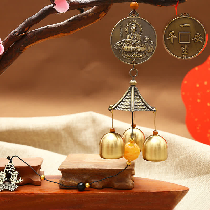 Carillon éolien Feng Shui en cuivre pour la chance et l'harmonie