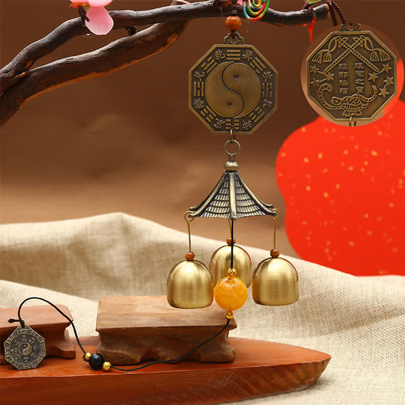 Carillon éolien Feng Shui en cuivre pour la chance et l'harmonie