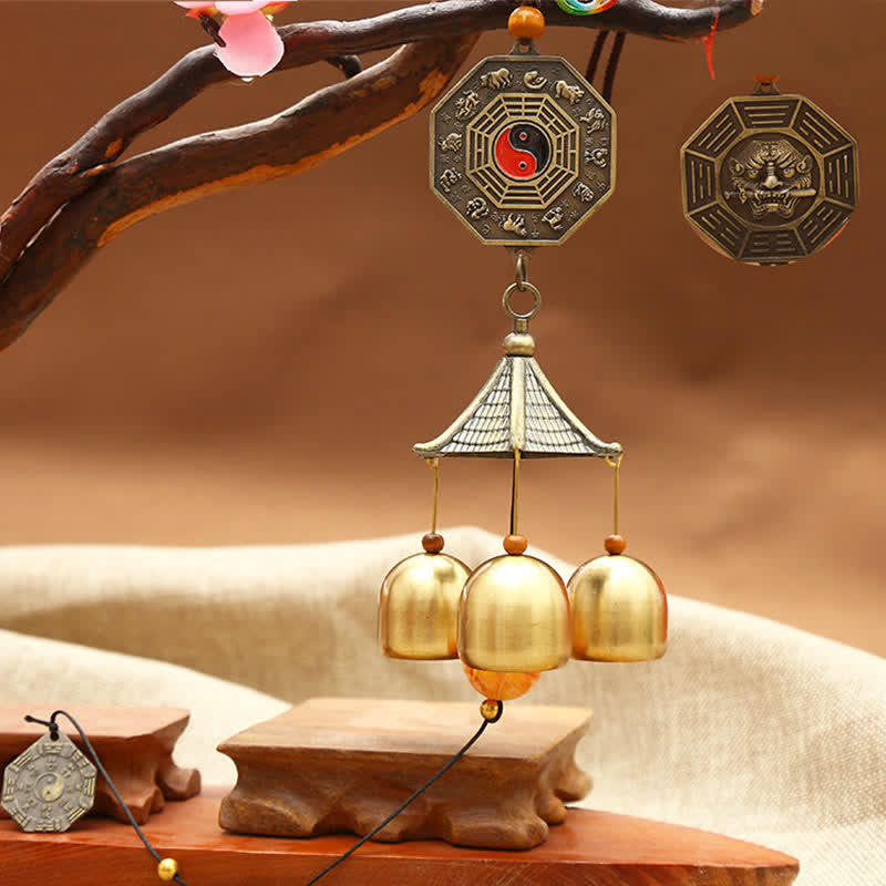 Carillon éolien Feng Shui en cuivre pour la chance et l'harmonie