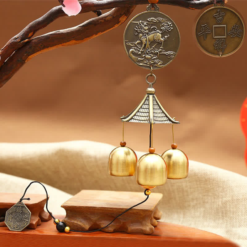 Carillon éolien Feng Shui en cuivre pour la chance et l'harmonie