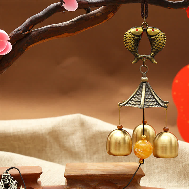 Carillon éolien Feng Shui en cuivre pour la chance et l'harmonie