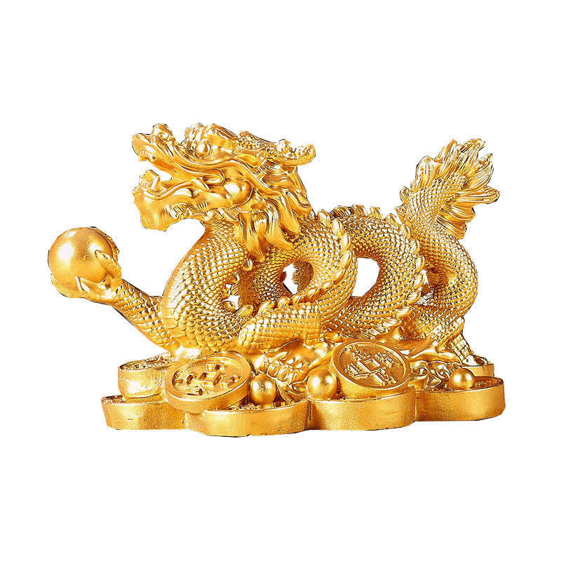 Pièce de monnaie Feng Shui en cuivre représentant un dragon | Richesse et chance