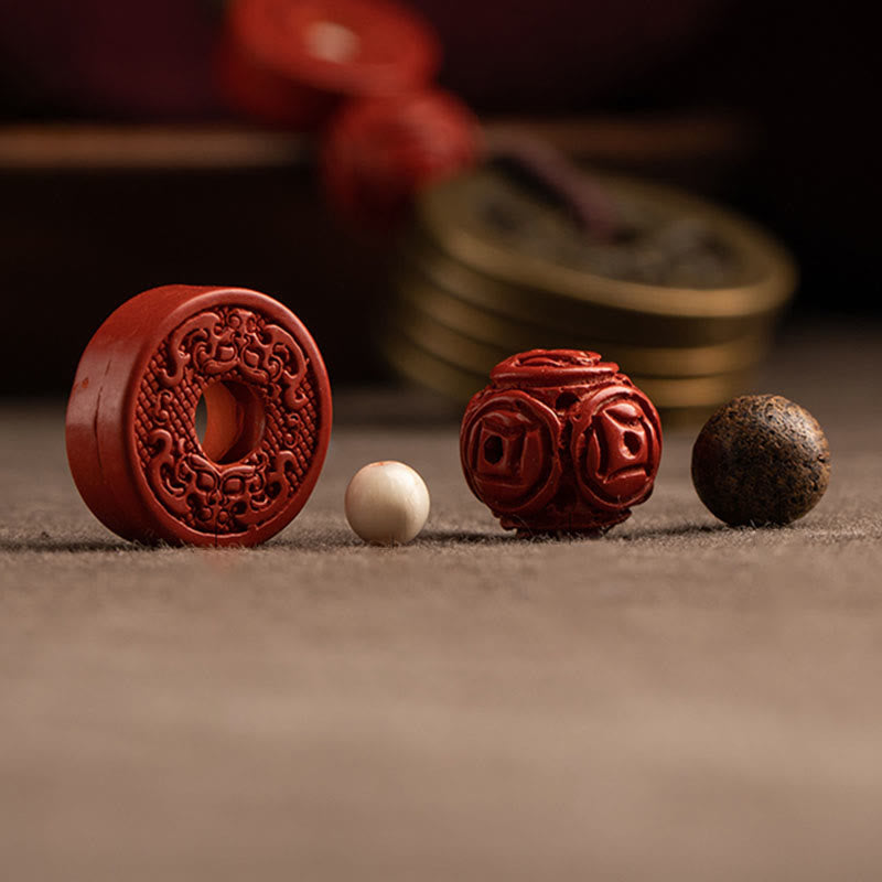 Porte-clés Feng Shui Cinq Pièces Empereurs pour la richesse et la protection