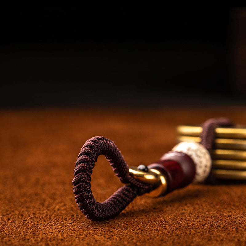 Porte-clés Feng Shui Cinq Pièces Empereurs pour la richesse et la protection