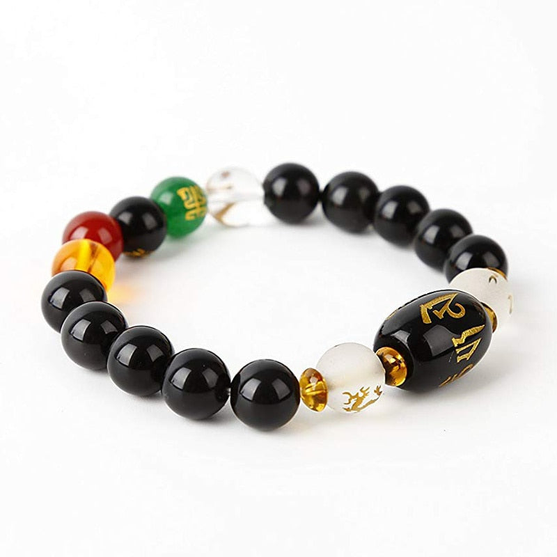 Bracelet Feng Shui en obsidienne