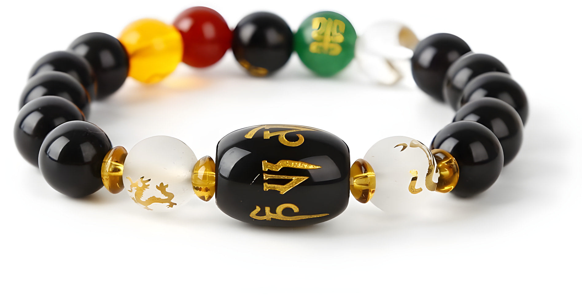 Bracelet Feng Shui en obsidienne