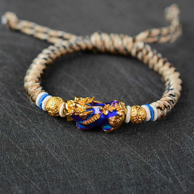 Bracelet Feng Shui Pixiu en cuivre avec changement de couleur