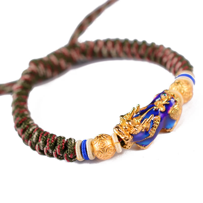 Bracelet Feng Shui Pixiu en cuivre avec changement de couleur