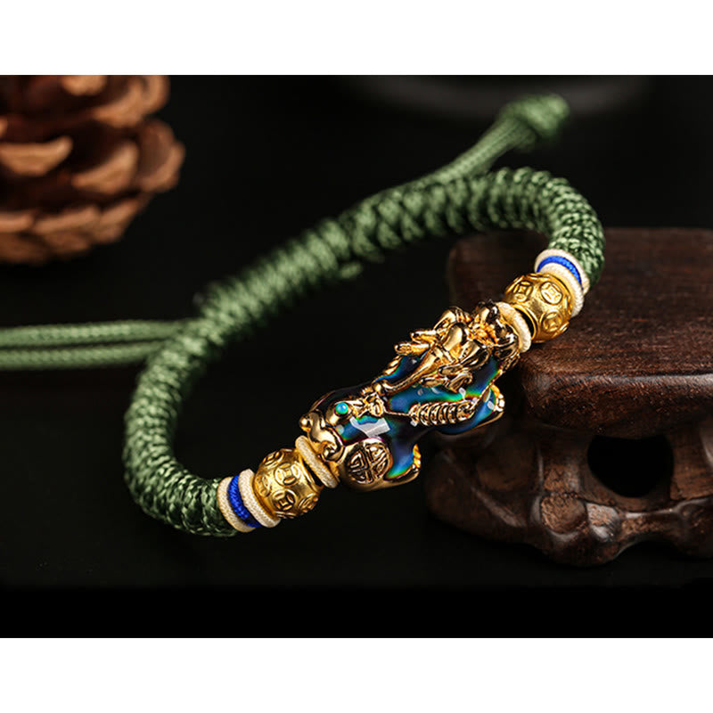 Bracelet Feng Shui Pixiu en cuivre avec changement de couleur