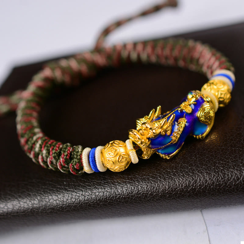Bracelet Feng Shui Pixiu en cuivre avec changement de couleur
