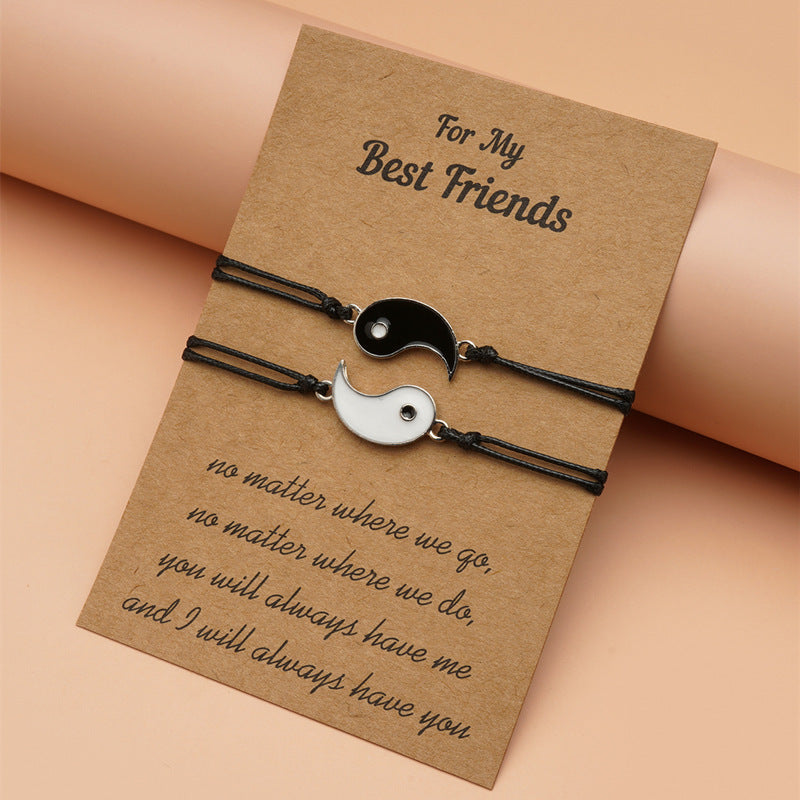 Unisex Yin Yang Hematite Couple Bracelets for Balance & Focus