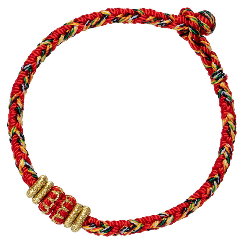 Bracelet en fil rouge fait main avec signe du zodiaque chinois pour la chance et la force