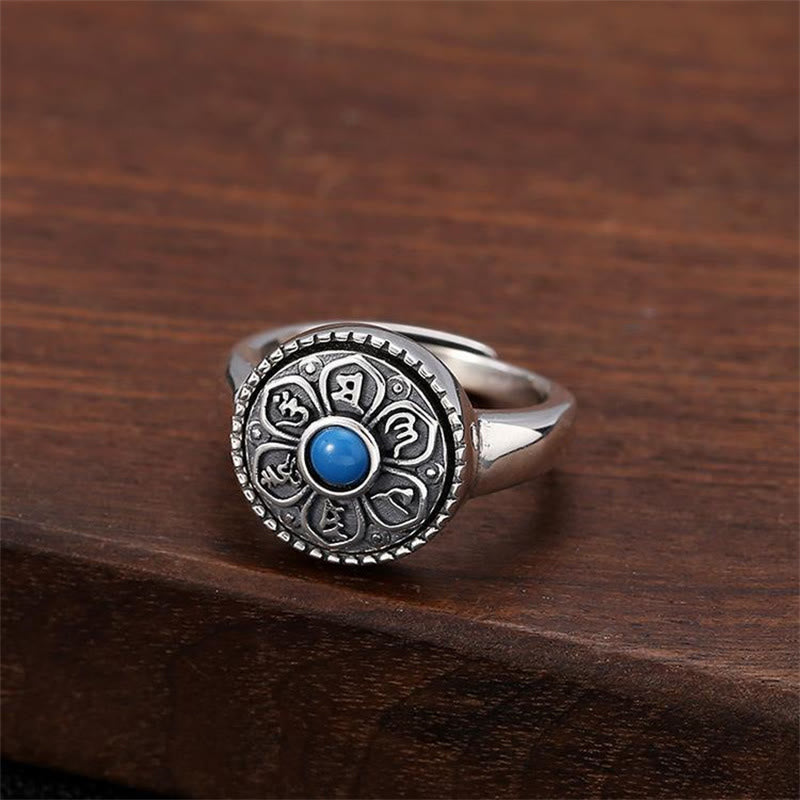 Bague réglable en cuivre Om Mani Padme Hum Paix spirituelle
